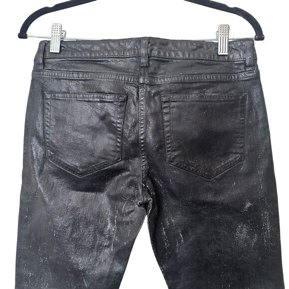 FAITH CONNEXION Coated Slim Fit Distressed Denim Black NWT 26 - Picture 3 of 6